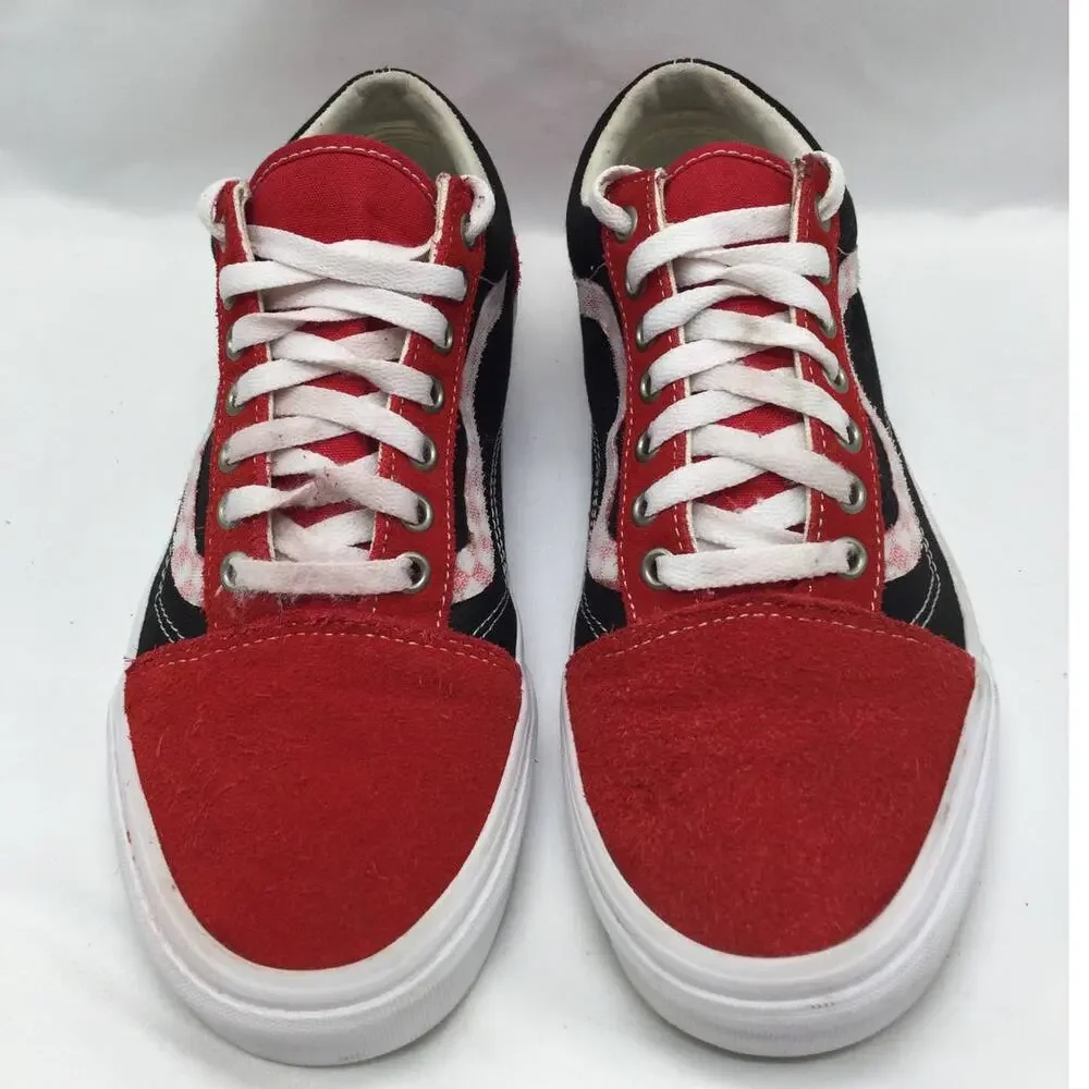 Vans Old Skool Sidestripe V Red, Black & White Shoes M8.5/W10